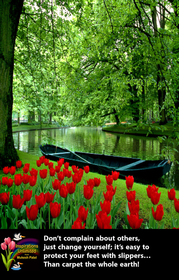 TULIPS, BOAT & LAKE